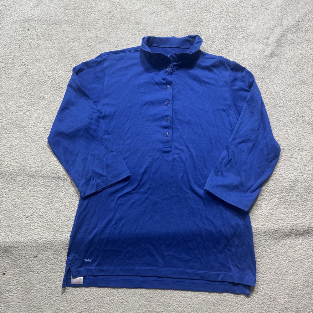 Peter Millar Pullover Shirt Mens Medium Blue Mock Neck Long Sleeve Golf Casual